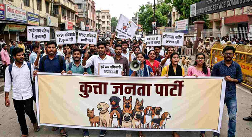 BPSC विवाद पर छात्रों का अनोखा विरोध, ‘कुत्ता जनता पार्टी’ के नाम से खोला मोर्चा